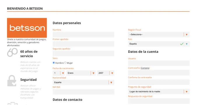 Guía para Registrarse en Betsson España